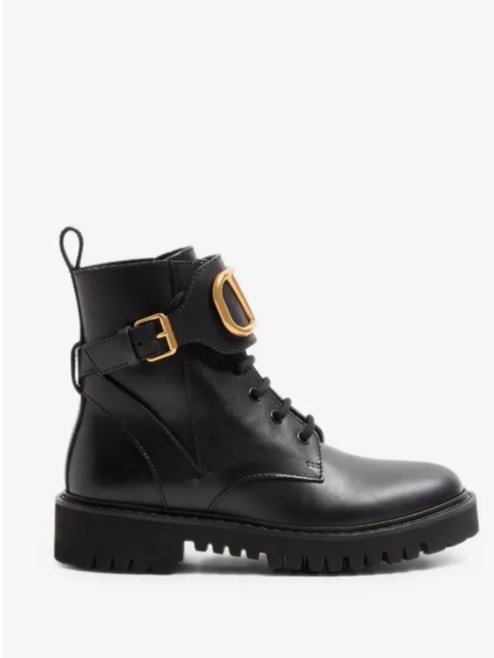 Valentino VLOGO Buckle Combat Boot 37